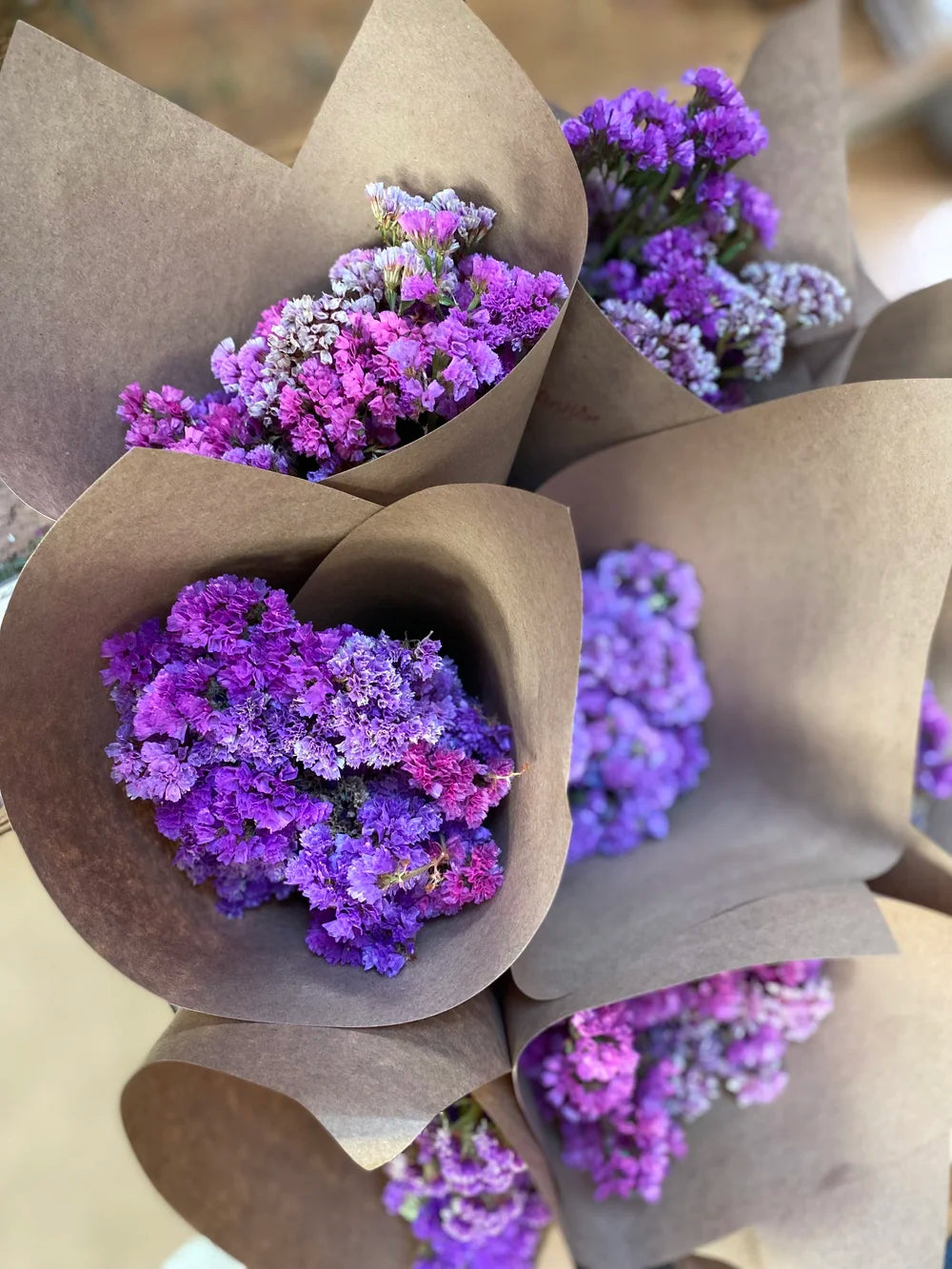 Dried Statice - deep blue/purple